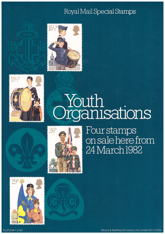 (image for) 1982 Youth Organisations Post Office A4 poster. PL(P) 2941 2/82.